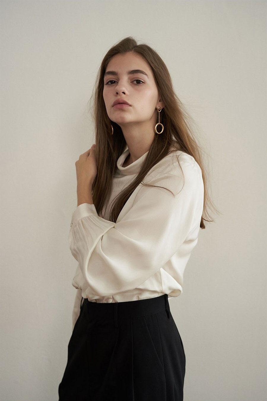 Asymmetrical button-down turtleneck shirt - Image 3